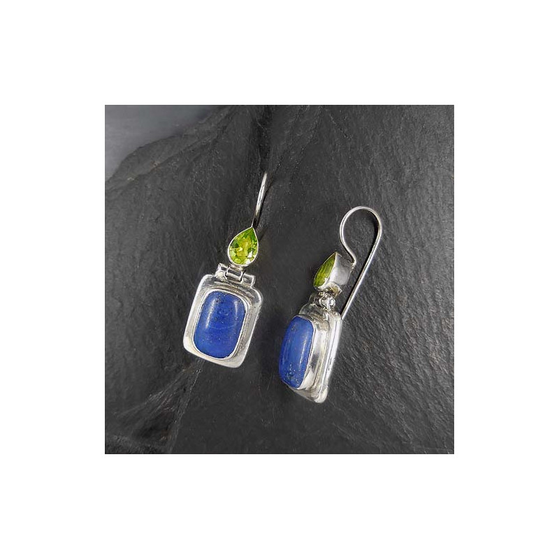 Lapis Lazuli Ohrringe mit Peridot