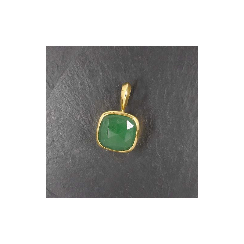 Aventurin Anhänger Eckig Vergoldet