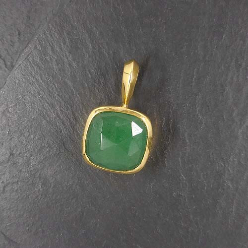 Aventurin Anhänger Eckig Vergoldet