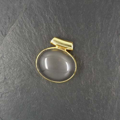 Grauer Mondstein Anhänger Vergoldet (S9)