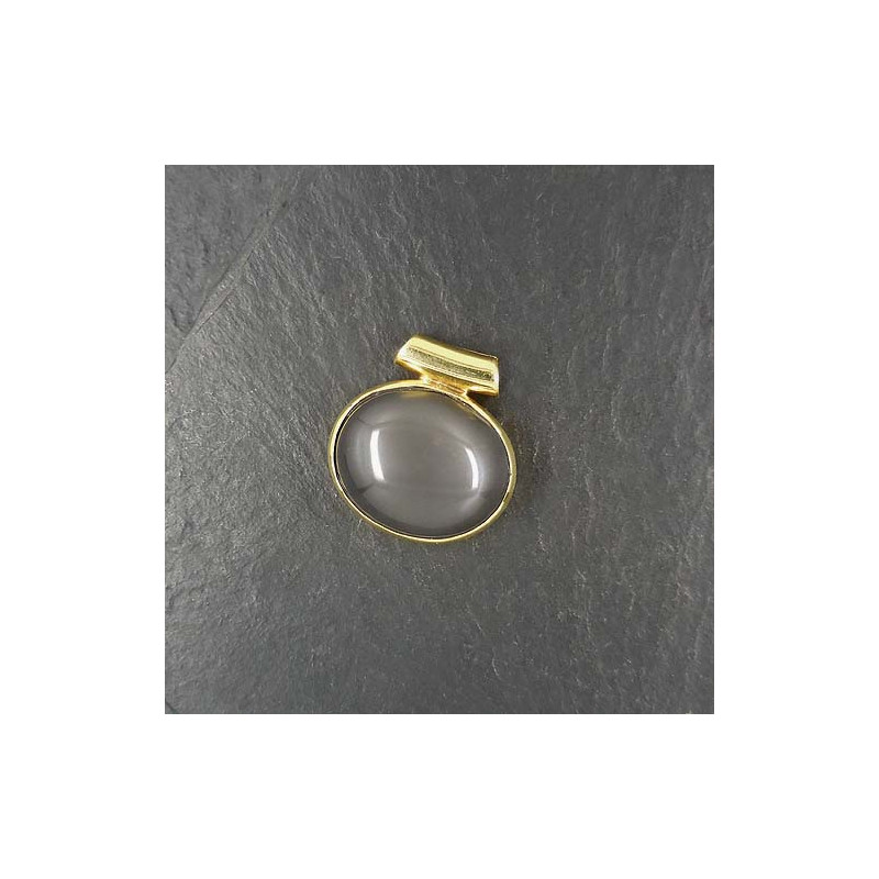 Grauer Mondstein Anhänger Vergoldet (S9)