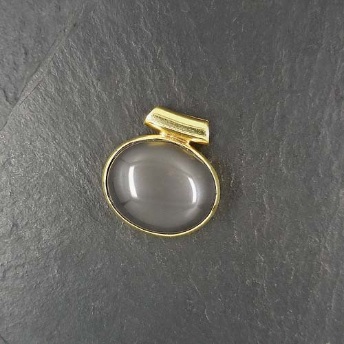 Grauer Mondstein Anhänger Vergoldet (S9)