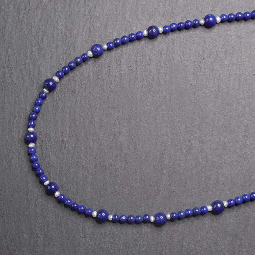 Lapis Lazuli Kette mit Süßwasserperlen