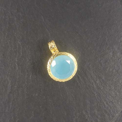 Calcit Anhänger Rund Vergoldet