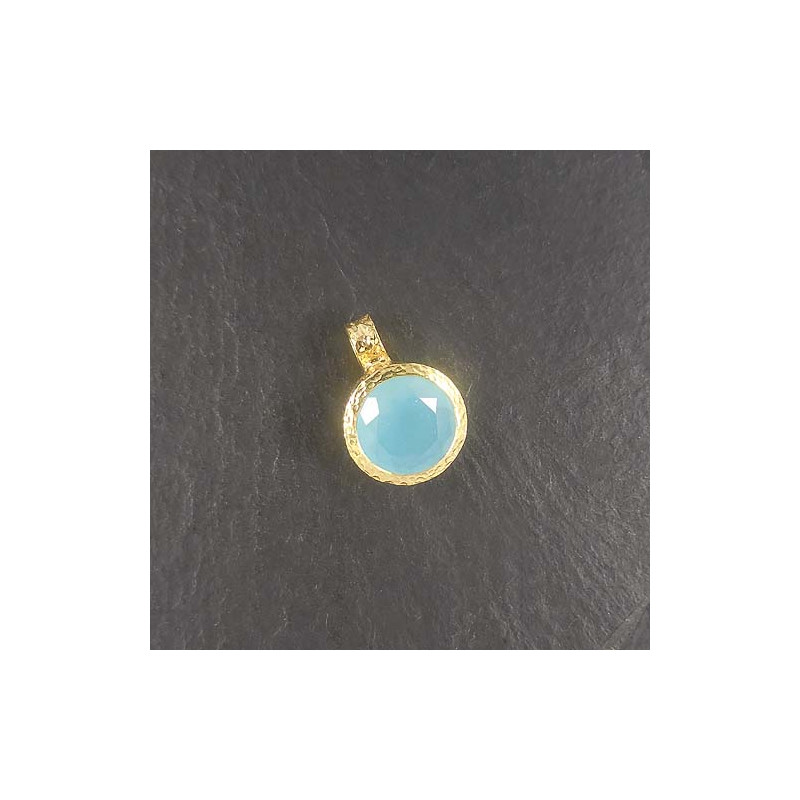 Calcit Anhänger Rund Vergoldet