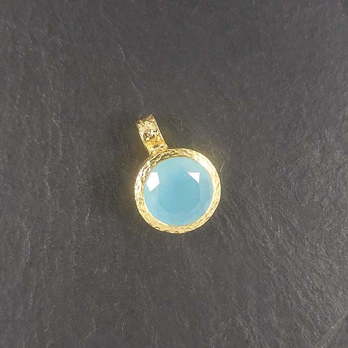 Calcit Anhänger Rund Vergoldet