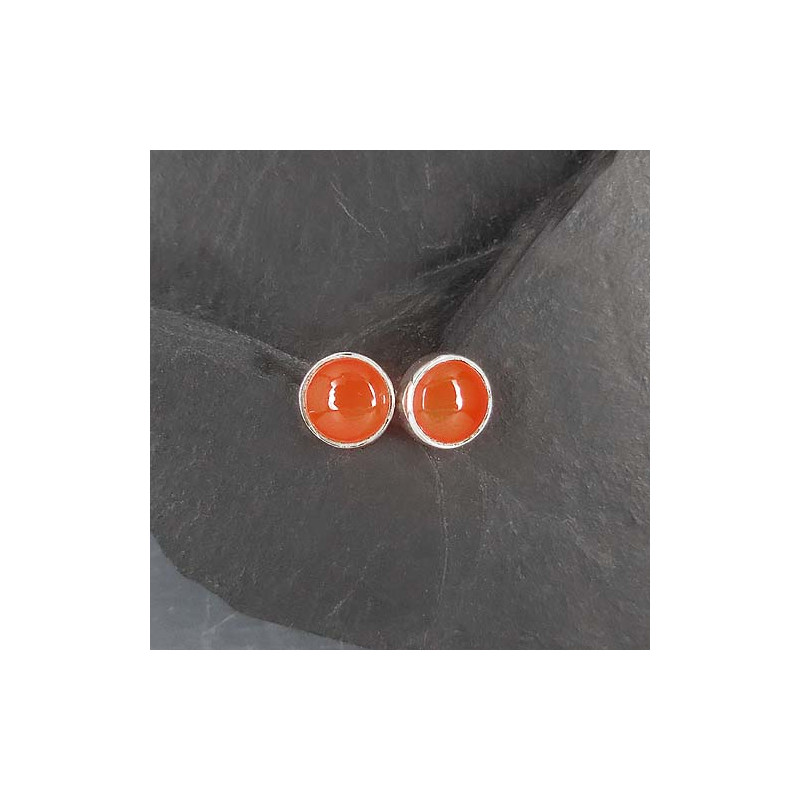 Karneol Ohrstecker rund
