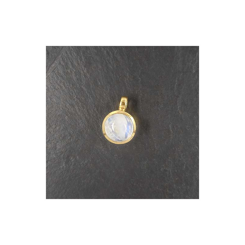Mondstein Anhänger Rund Vergoldet