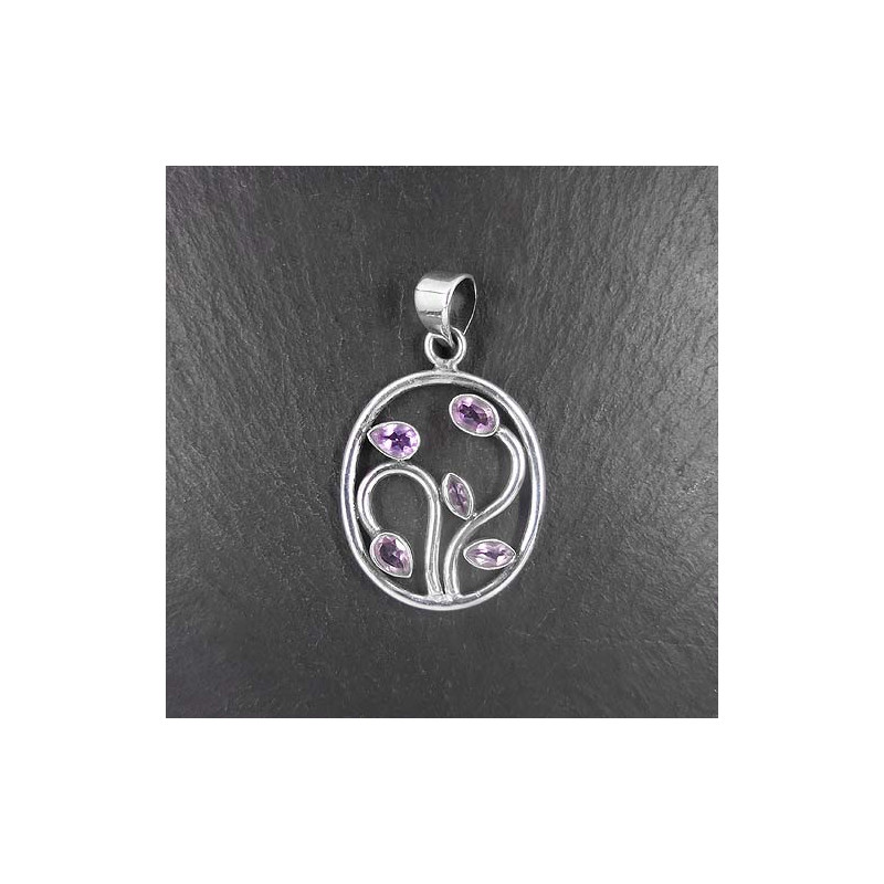Amethyst - Anhänger Oval 5 Steine