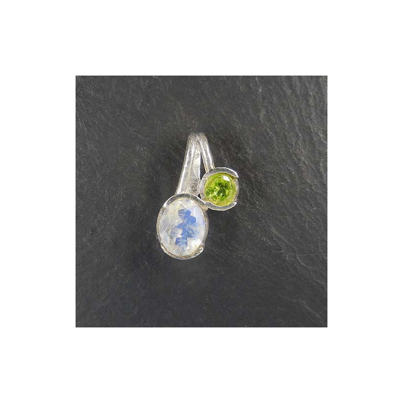 Mondstein Anhänger mit Peridot