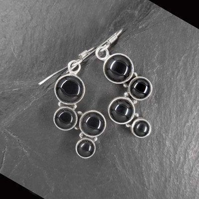 Onyx Ohrringe 4 Steine