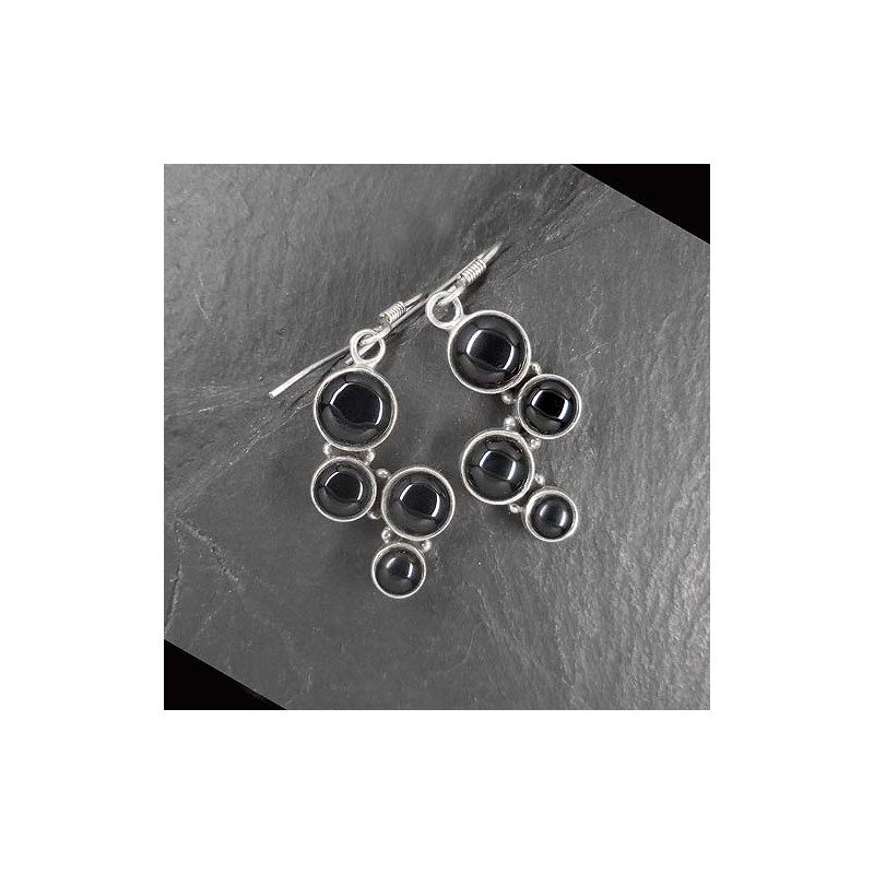 Onyx Ohrringe 4 Steine