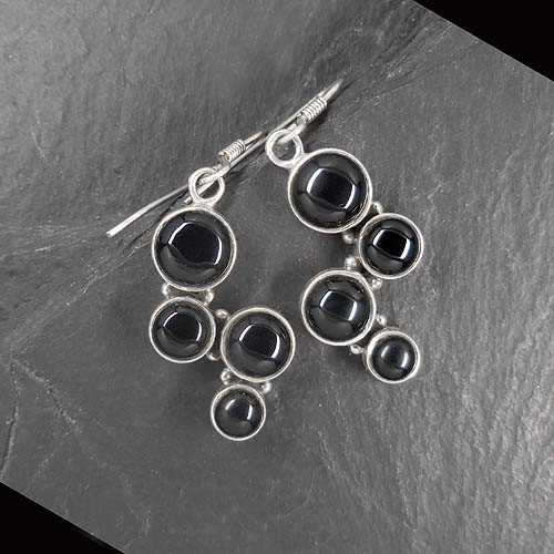 Onyx Ohrringe 4 Steine