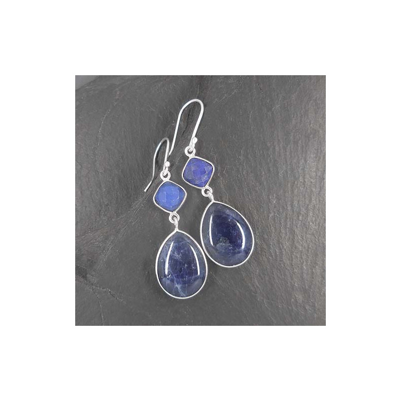 Sodalith Ohrringe mit Lapis Lazuli