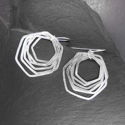 Silberohrringe Ringe Eckig