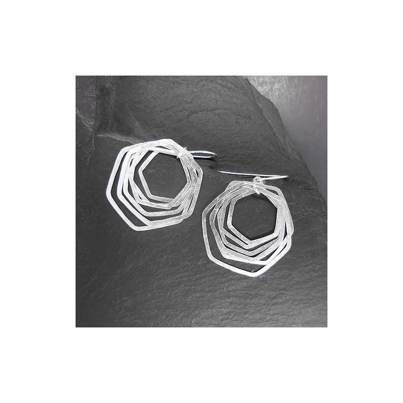Silberohrringe Ringe Eckig