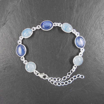 Aquamarin Armband mit Kyanit