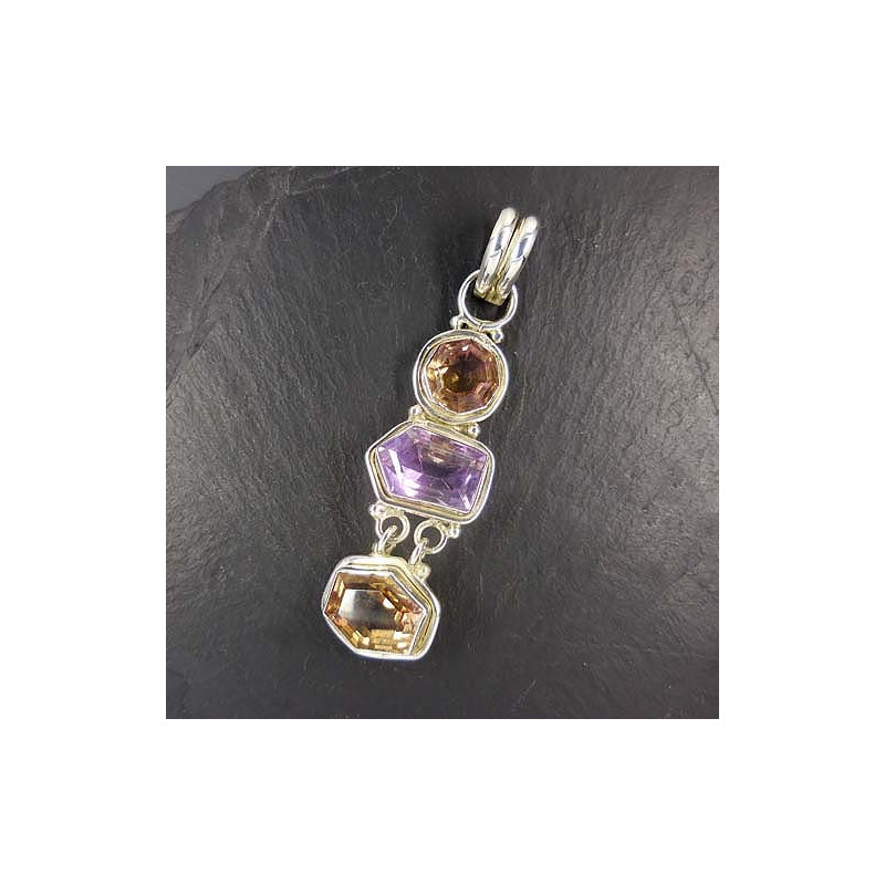 Ametrin Anhänger mit Amethyst