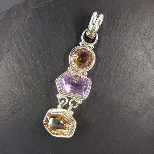 Ametrin Anhänger mit Amethyst