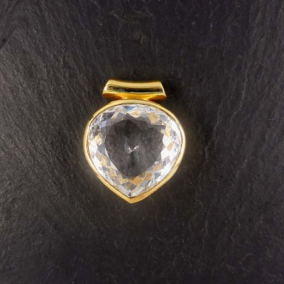 Bergkristall Anhänger Vergoldet