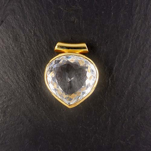 Bergkristall Anhänger Vergoldet