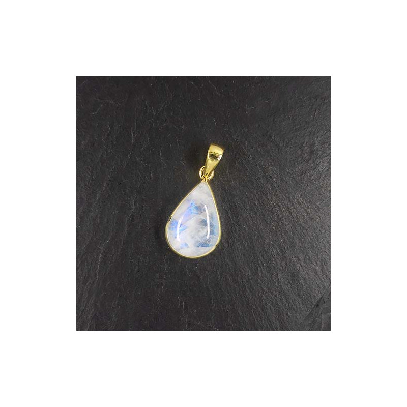 Mondstein Anhänger Tropfen Vergoldet