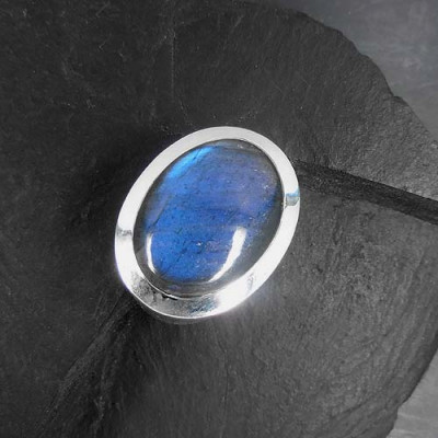 Labradorit Ring Queroval