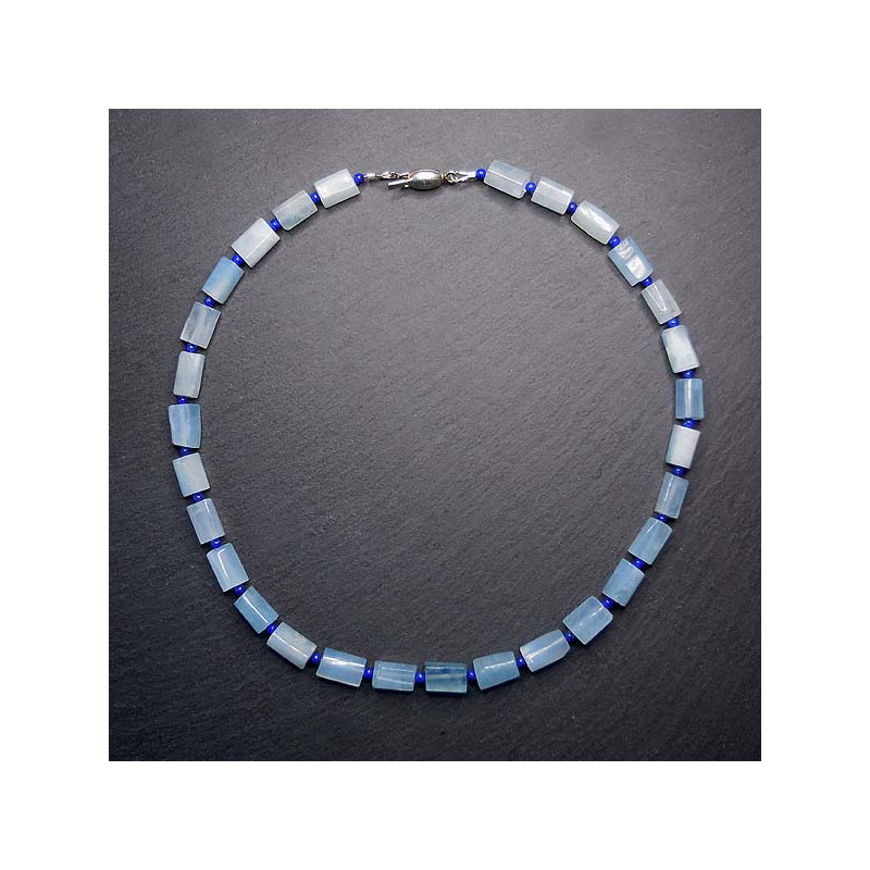 Aquamarin Kette mit Lapis Lazuli