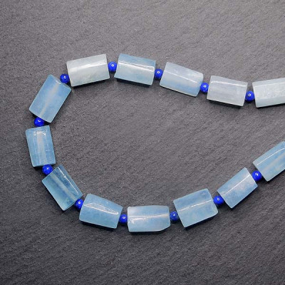 Aquamarin Kette mit Lapis Lazuli