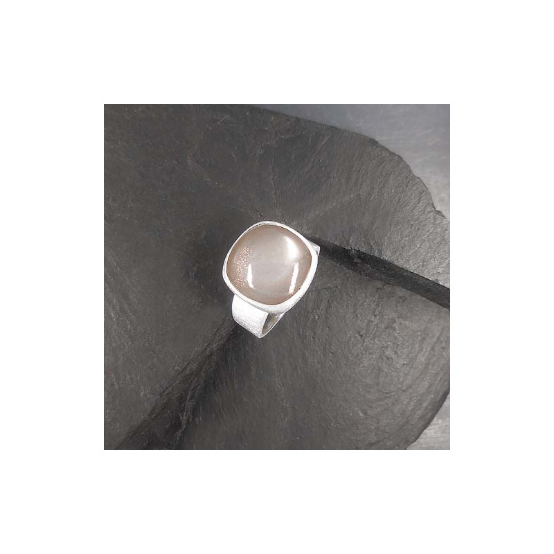 Silberring mit Grau-Rosa Mondstein