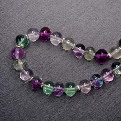 Fluorit Kette Linsen Bunt