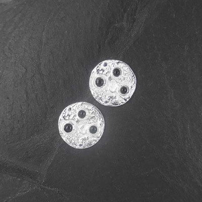 Onyx Ohrstecker 3 Steine Rund