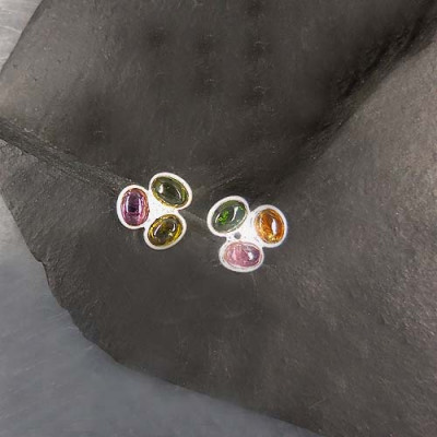 Turmalin Ohrstecker Bunt
