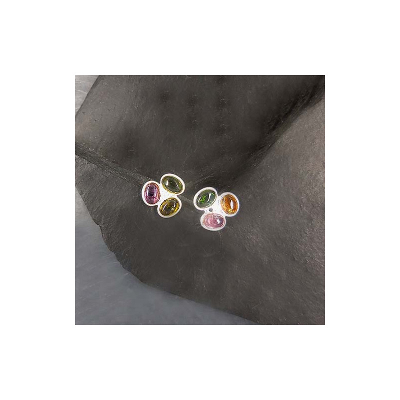 Turmalin Ohrstecker Bunt