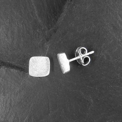 Silberohrstecker Quadrat