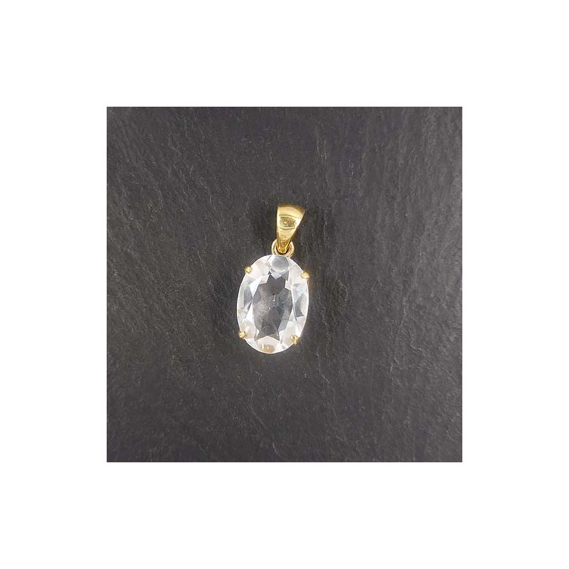 Bergkristall Anhänger Vergoldet