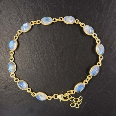 Mondstein Armband Vergoldet