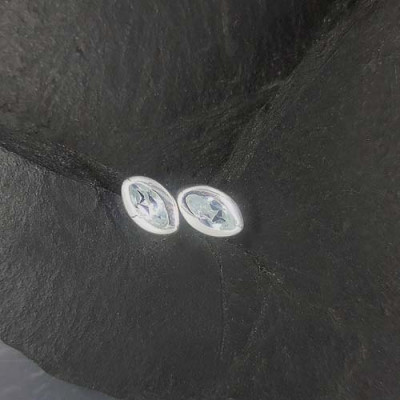 Blautopas Ohrstecker Navette