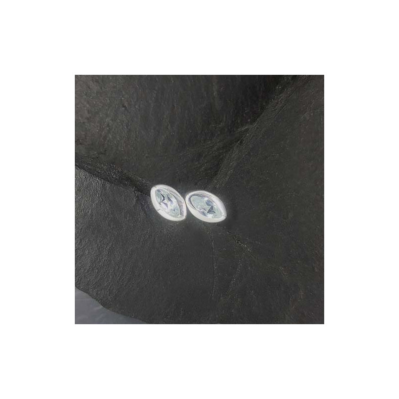 Blautopas Ohrstecker Navette