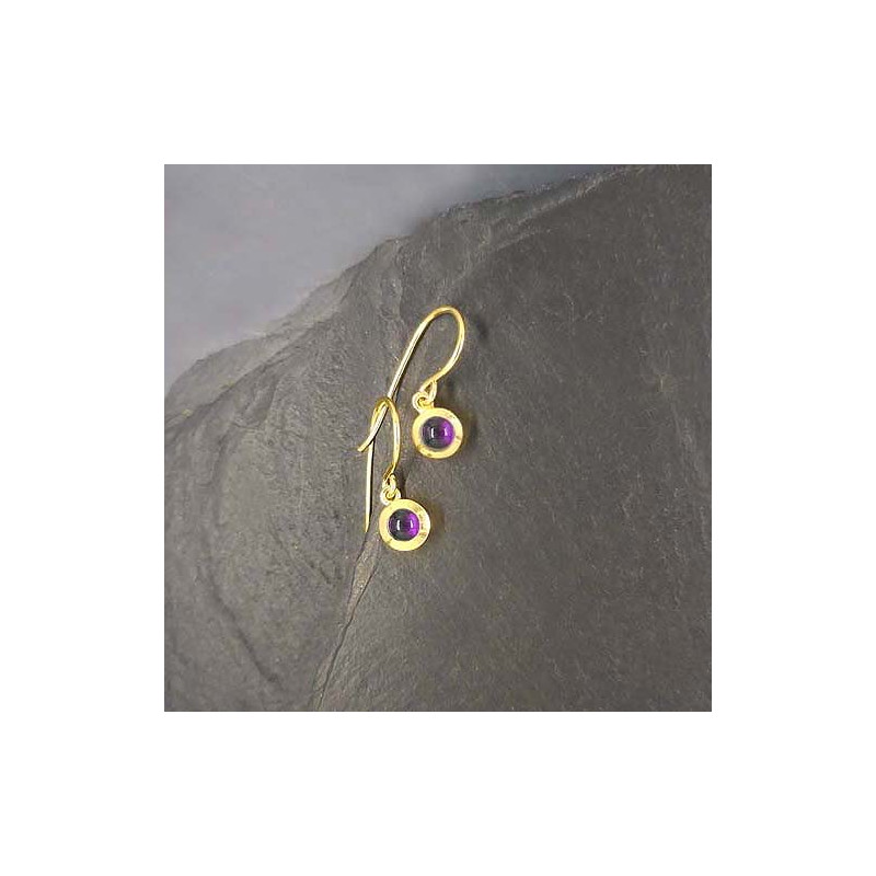 Amethyst Ohrringe Mini Vergoldet