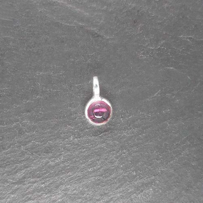 Rosa Turmalin Anhänger Mini Rund