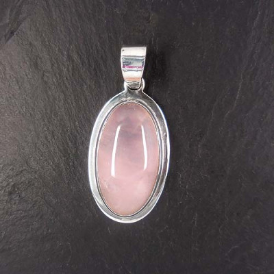 Rosenquarz Anhänger Oval (S11)