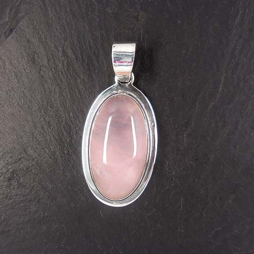 Rosenquarz Anhänger Oval (S11)