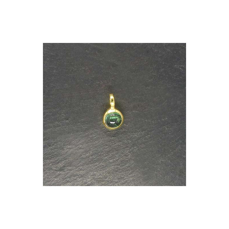 Grüner Turmalin Anhänger Mini Vergoldet