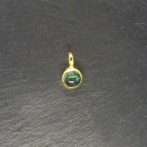 Grüner Turmalin Anhänger Mini Vergoldet
