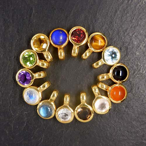 Grüner Turmalin Anhänger Mini Vergoldet