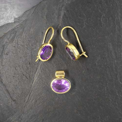 Amethyst Set Vergoldet