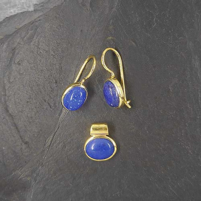 Lapis Lazuli Set Vergoldet