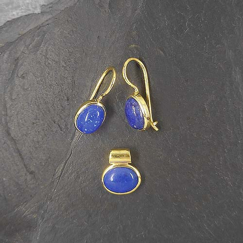 Lapis Lazuli Set Vergoldet