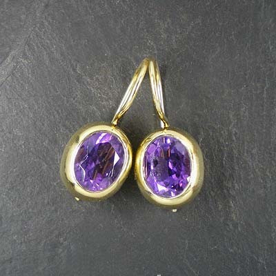 Amethyst Ohrringe vergoldet